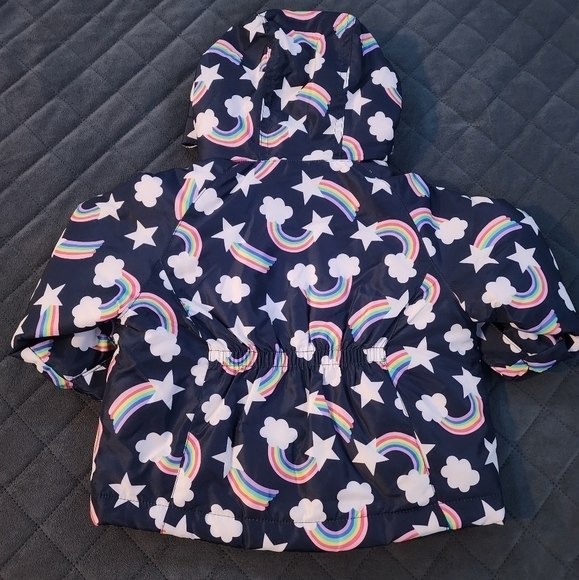 GIRLS NAVY‎ BLUE RAINBOW CLOUD WINTER JACKET SIZE 12-months CHILDREN’S PLACE - Picture 4 of 9